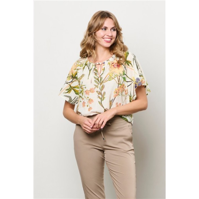 Andco Woman Blouse Axelle Flower wit